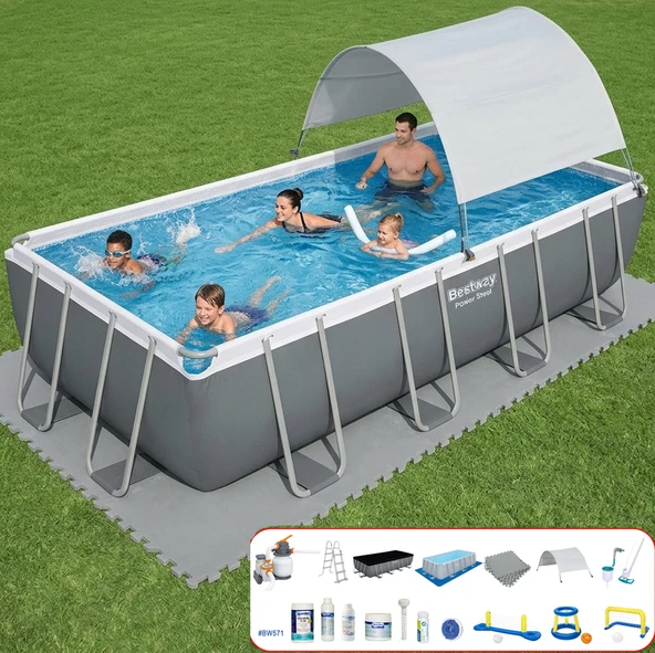 Bestway Gölgelikli Büyük Prefabrik Full Havuz Seti 549x274x122cm 56466 BW571 ürün görseli 1