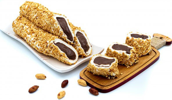 Dadak Lokum ve Kuruyemiş Pirinç Fıstık Kaplamalı Çikolata Dolgulu Lokum 500Gram ürün görseli 1