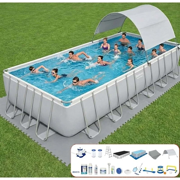 Bestway Gölgelikli Prefabrik Full Havuz Seti 732x366x132cm BW579 56474 ürün görseli 1