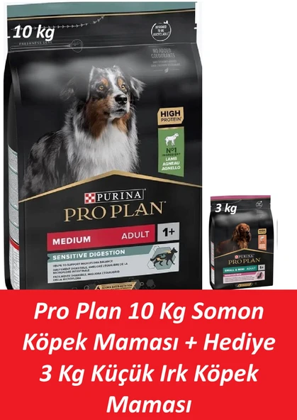 Pro Plan 10 Kg Somon Köpek Maması + Hediye 3 Kg Küçük Irk Köpek Maması ürün görseli 1