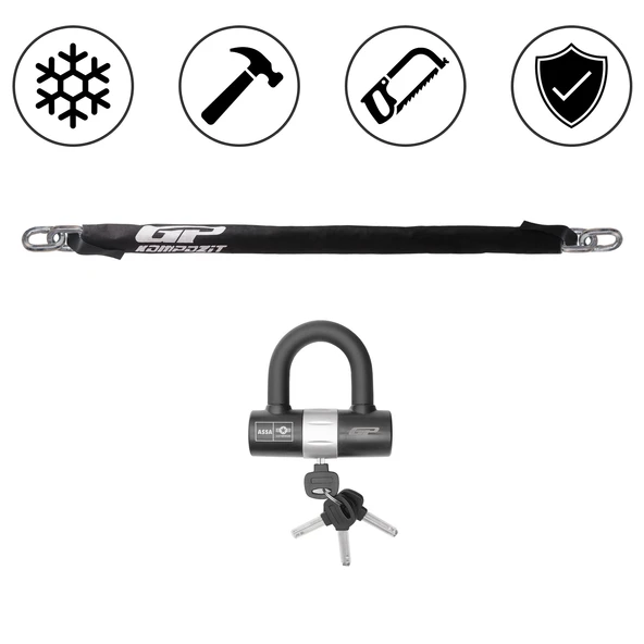 GP Kompozit Universal 1.5 mt 13 mm Motosiklet Zinciri ve Kilidi ürün görseli 1