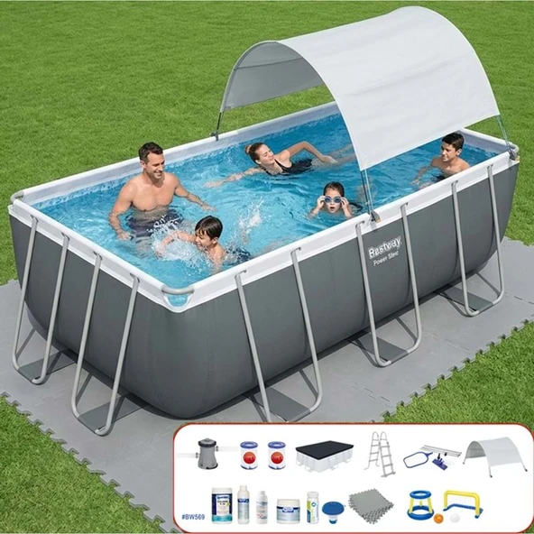 Bestway Gölgelikli Prefabrik Havuz Seti 404x201x100cm BW569 56441 ürün görseli 1