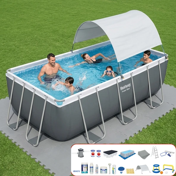 Bestway Gölgelikli Prefabrik Full Havuz Seti 412x201x122cm BW570 56456 ürün görseli 1