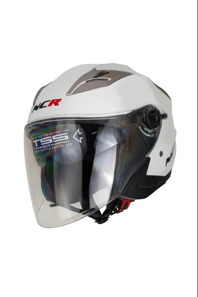ÇENSİZ KASK PARLAK BEYAZ - Resim 2