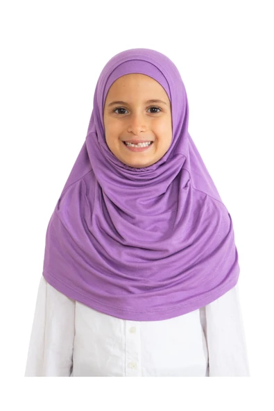Çocuk Hazır Giyim Başörtüsü Şal Turban Viskon  Lila ürün görseli 1