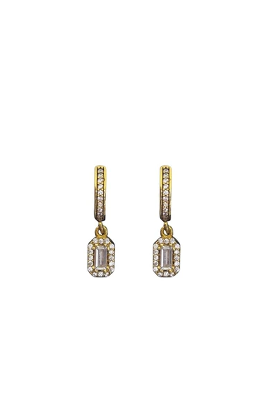 Minimal Taşlı Sallantılı Baget Taşlı Gümüş Halka Küpe 1.2x1.2 cm ürün görseli 1