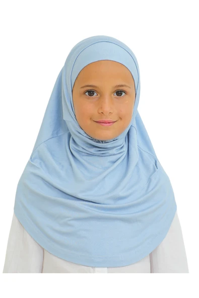 Çocuk Hazır Giyim Başörtüsü Şal Turban Viskon  Mavi ürün görseli 1