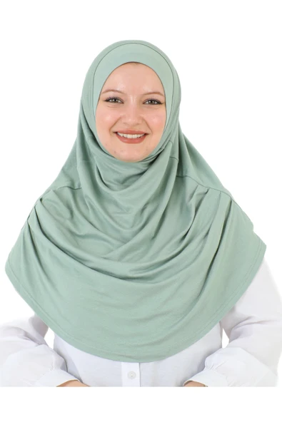Uzun Hazır Giyim Turban Yumuşak Eşarp İslami Giyim  Açık Yeşil ürün görseli 1