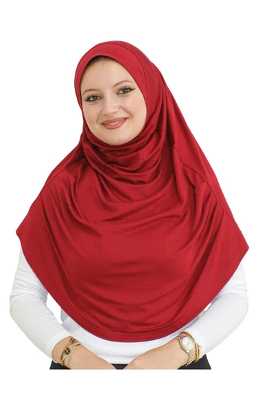 Uzun Hazır Giyim Turban Yumuşak Eşarp İslami Giyim  Bordo ürün görseli 1
