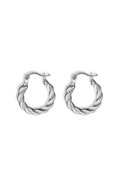 Elegant Hoop Gümüş Burgu Kadın Halka Küpe 2x2CM ürün görseli 1