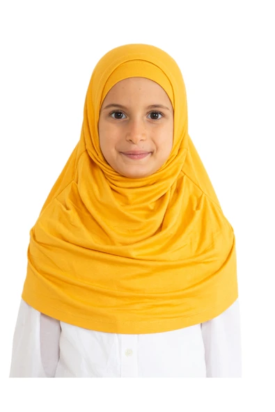 Çocuk Hazır Giyim Başörtüsü Şal Turban Viskon  Sarı ürün görseli 1