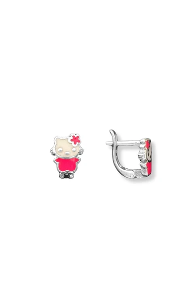 Mineli Hello Kitty Gümüş Kız Çocuk Küpesi 0.7x0.9 CM ürün görseli 1