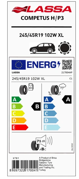 LASSA XL COMPETUS H/P 3 245/45R19 102W Yaz Lastiği - 2026 - Resim 2