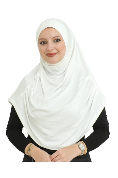 Uzun Hazır Giyim Turban Yumuşak Eşarp İslami Giyim  Cream ürün görseli 1