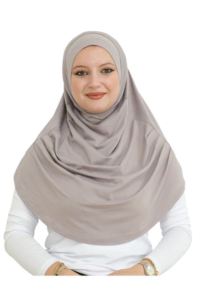 Uzun Hazır Giyim Turban Yumuşak Eşarp İslami Giyim  Açık Vizon ürün görseli 1