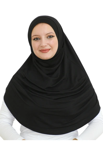 Uzun Hazır Giyim Turban Yumuşak Eşarp İslami Giyim  Siyah ürün görseli 1