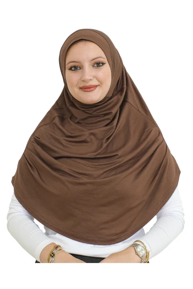 Uzun Hazır Giyim Turban Yumuşak Eşarp İslami Giyim  Brown ürün görseli 1
