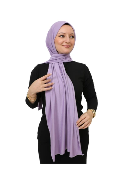 Şal Tesettür Başörtüsü Premium Kumaş Eşarp Uzun İslami Giyim Viskon  Lila ürün görseli 1