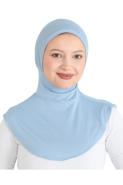 Kadın Boyunluklu Hijab Tesettür Pratik Spor Bone  Mavi ürün görseli 1