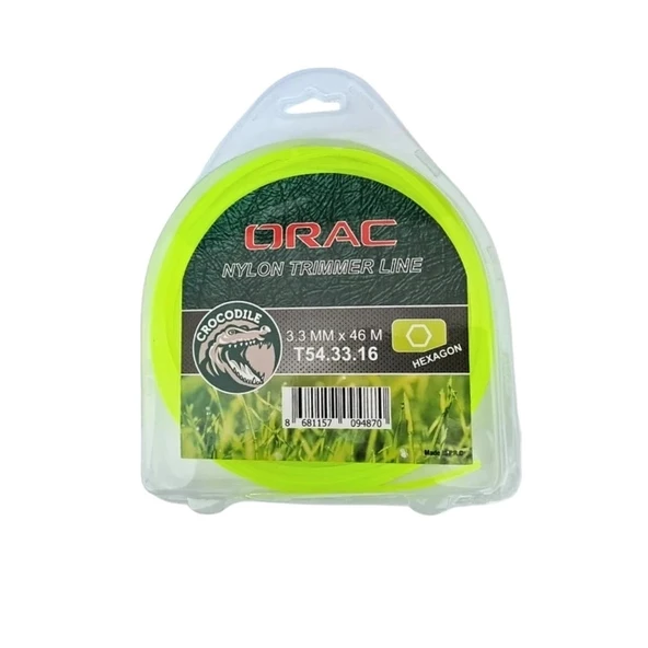 Orac 3,30 mm 46 mt yeşil altı köşe misina ot biçme ipi ürün görseli 1