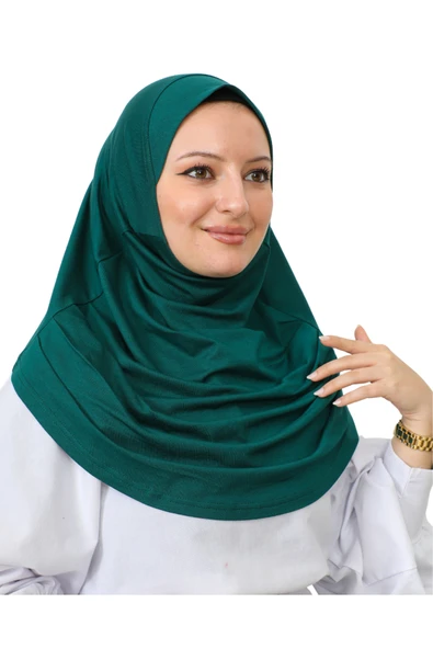 Hazır Giyim Türban Yumuşak Başörtü Şal  Zümrüt ürün görseli 1