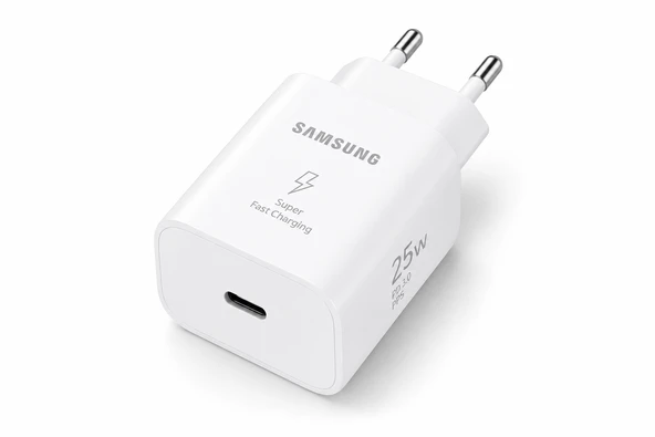 Samsung 25W PD Hızlı Şarj Adaptörü Type-C Girişli - Beyaz (2 Yıl Garantili) ürün görseli 1