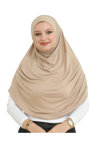 Uzun Hazır Giyim Turban Yumuşak Eşarp İslami Giyim  Koyu Vizon ürün görseli 1