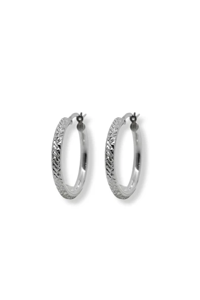 Kalemli Kadın Gümüş Halka Küpe 2.5x2.5CM ürün görseli 1