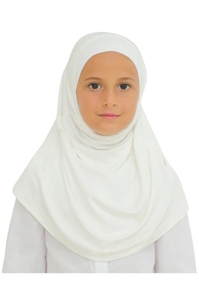 Çocuk Hazır Giyim Başörtüsü Şal Turban Viskon  Cream ürün görseli 1