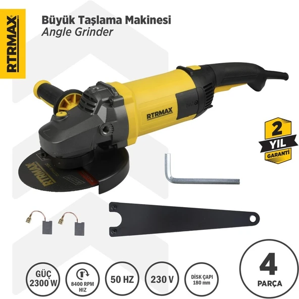 Rtrmax RTM1180 Büyük Taşlama Makinası 180 mm 2300 W ürün görseli 1