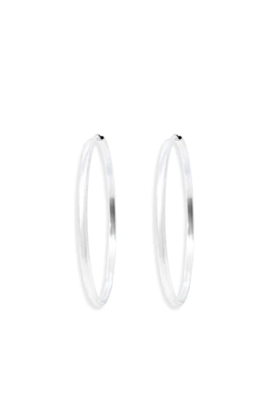 Oval Hatlı Yuvarlak Gümüş Halka Küpe – 6x6cm- 3mm Kalınlık 925 Ayar ürün görseli 1