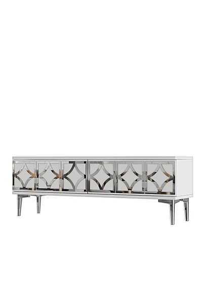 TSA1237BS LEM Tv Sehpası Beyaz-Silver 120cm - Resim 5