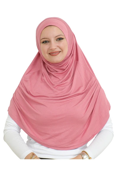 Uzun Hazır Giyim Turban Yumuşak Eşarp İslami Giyim  Gül Kurusu ürün görseli 1