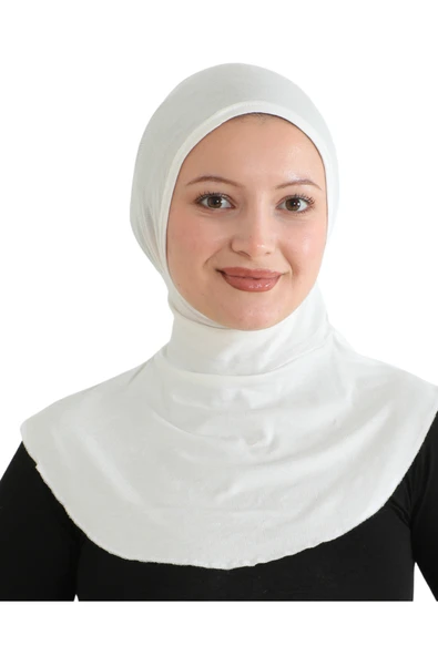 Kadın Boyunluklu Hijab Tesettür Pratik Spor Bone  Krem ürün görseli 1