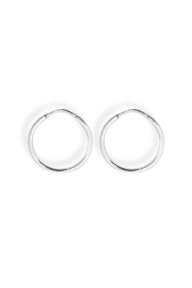 İnce Gümüş Halka Küpe 1.5mm 1.7x1.7CM ürün görseli 1