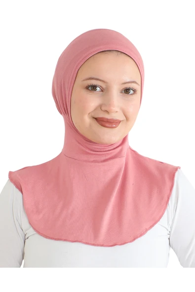 Kadın Boyunluklu Hijab Tesettür Pratik Spor Bone  Gül Kurusu ürün görseli 1
