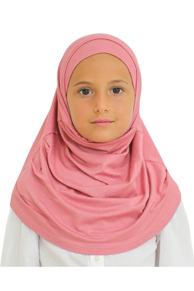 Çocuk Hazır Giyim Başörtüsü Şal Turban Viskon  Gül Kurusu ürün görseli 1