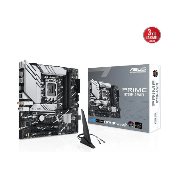 Asus Prime B760M-A Wi-Fi Intel LGA1700 DDR5 Micro ATX Anakart ürün görseli 1