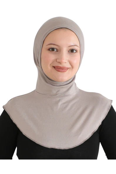 Kadın Boyunluklu Hijab Tesettür Pratik Spor Bone  Açık Vizon ürün görseli 1