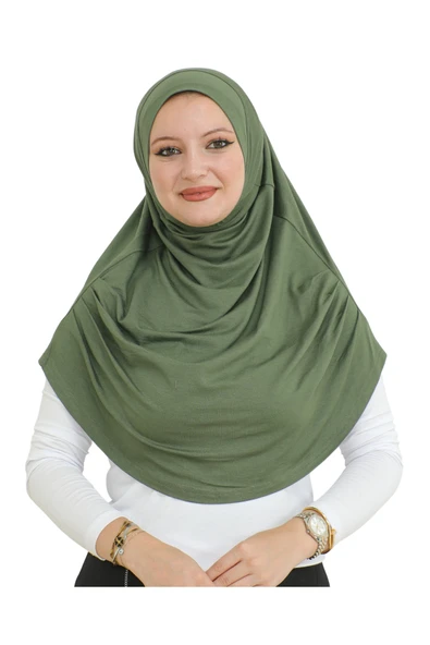 Uzun Hazır Giyim Turban Yumuşak Eşarp İslami Giyim  Haki ürün görseli 1