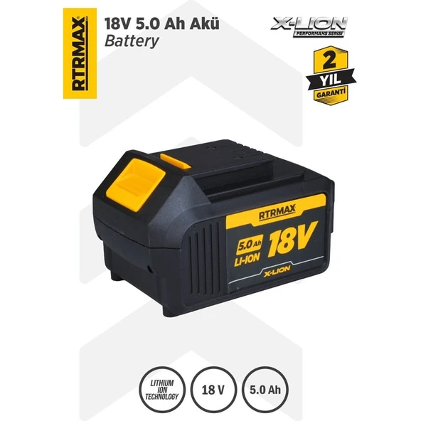 RTRMAX RTX1805 X-Lion Akü Yedek Batarya 5.0 Ah ürün görseli 1