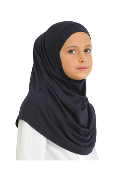 Çocuk Hazır Giyim Başörtüsü Şal Turban Viskon  Lacivert ürün görseli 1