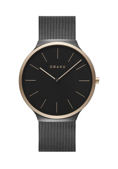 Obaku Denmark V240GXMBMB Quartz Hasır Siyah Safir Kristal 40 mm Erkek Kol Saati ürün görseli 1