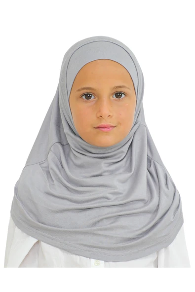 Çocuk Hazır Giyim Başörtüsü Şal Turban Viskon  Gri ürün görseli 1