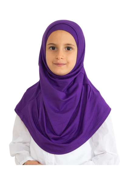 Çocuk Hazır Giyim Başörtüsü Şal Turban Viskon  Purple ürün görseli 1