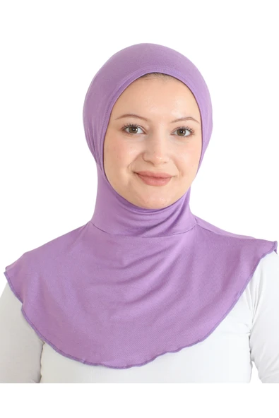 Kadın Boyunluklu Hijab Tesettür Pratik Spor Bone  Lila ürün görseli 1