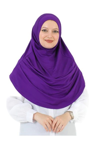 Uzun Hazır Giyim Turban Yumuşak Eşarp İslami Giyim  Mor ürün görseli 1