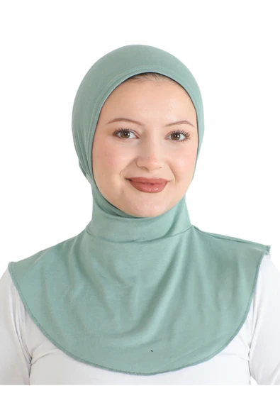 Kadın Boyunluklu Hijab Tesettür Pratik Spor Bone  Açık Yeşil ürün görseli 1