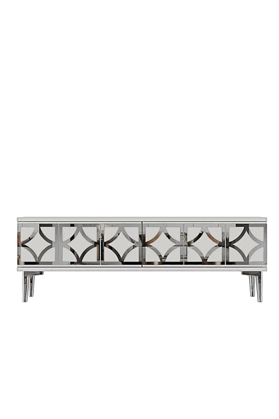 TSA1237BS LEM Tv Sehpası Beyaz-Silver 120cm - Resim 4