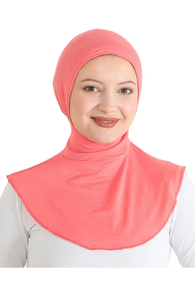 Kadın Boyunluklu Hijab Tesettür Pratik Spor Bone  Pembe ürün görseli 1